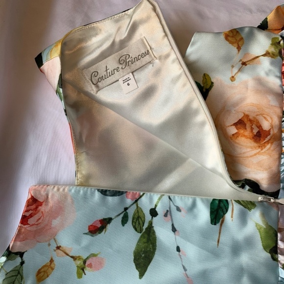 COUTURE PRINCESS. SIZE 6 IN LONG PRINCESS-CUT FLOWERED POLYESTER. - Picture 2 of 8